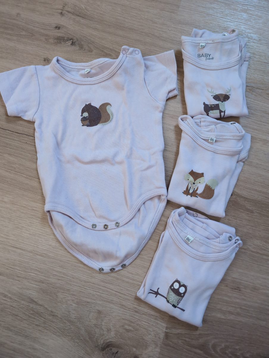 Bodys mit Tiermotiven 4er Set