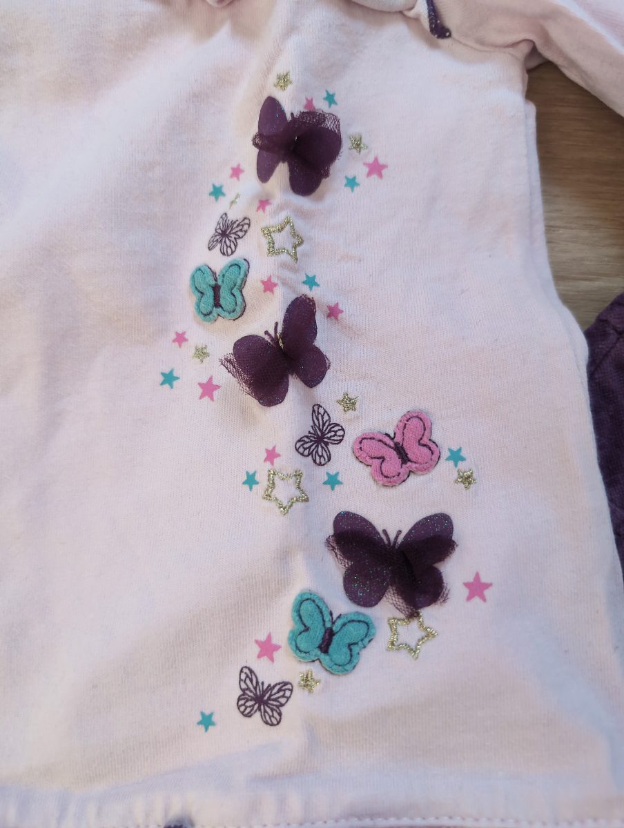 Schmetterlingsset mit bedrucktem Shirt und Hose 3