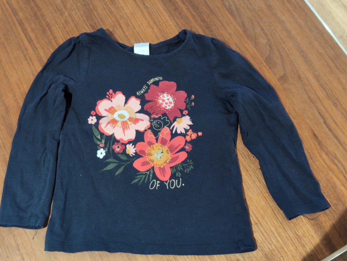 Langarm-Shirt mit Blumenmotiv navy