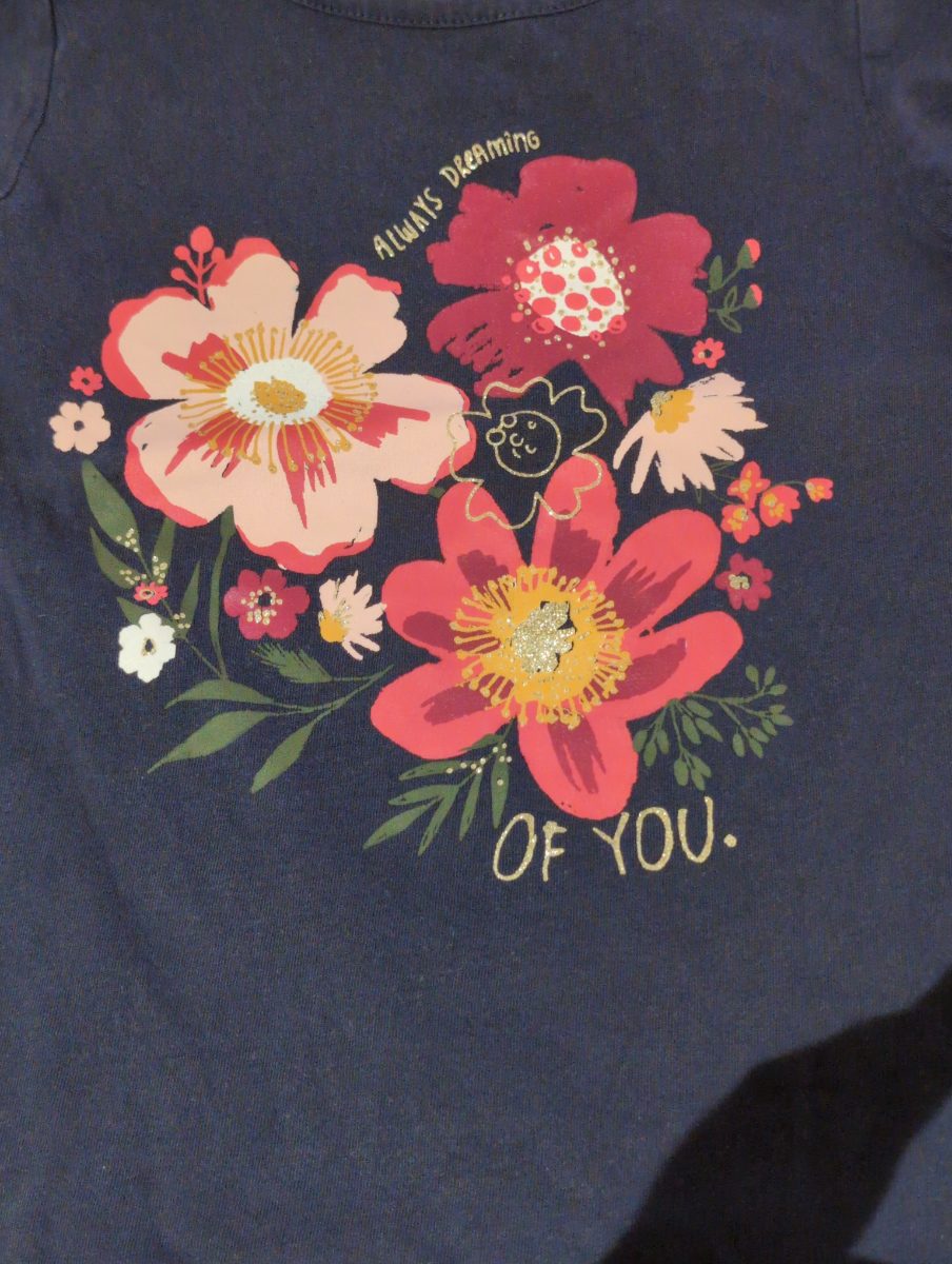 Langarm-Shirt mit Blumenmotiv navy 2
