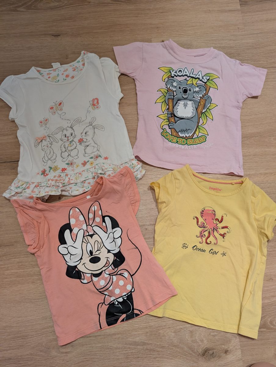 4er-Set bunte Kinder-T-Shirts