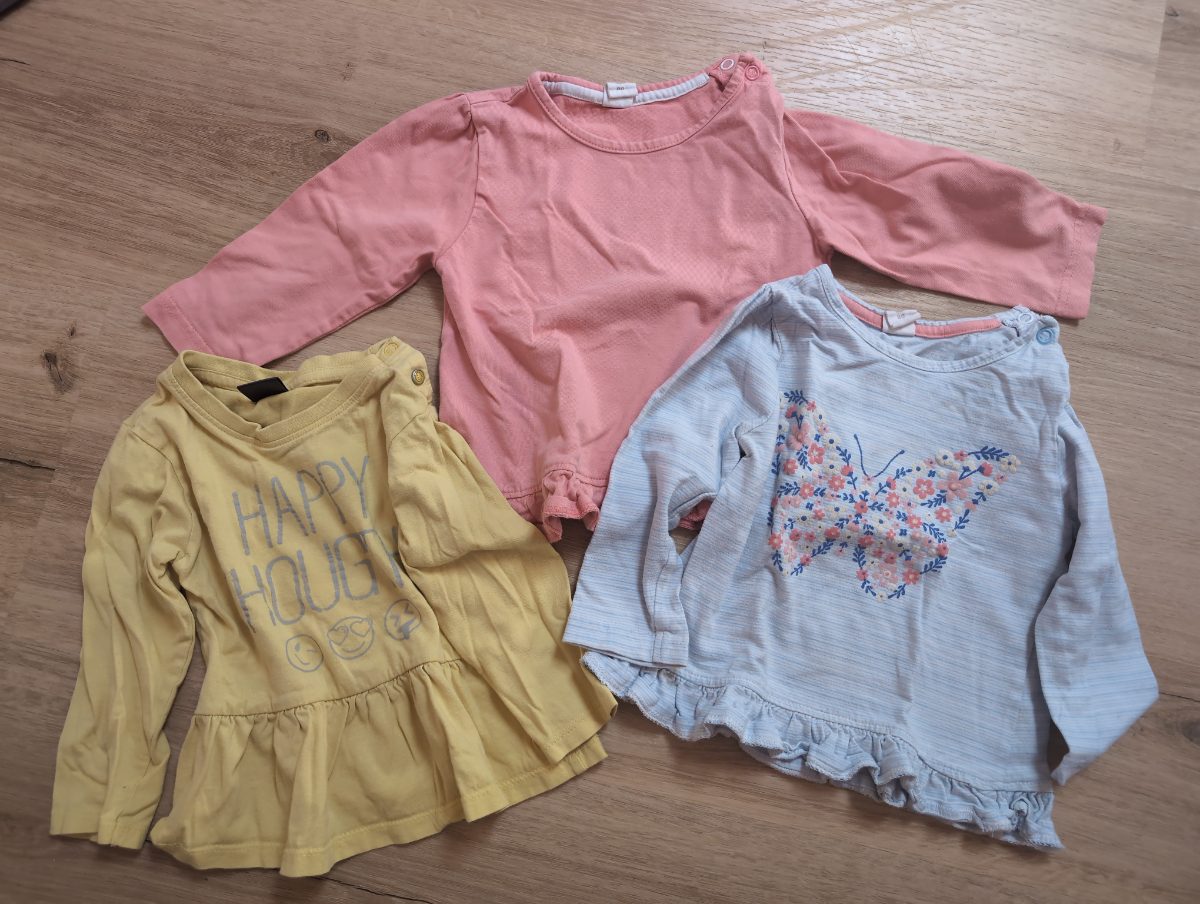 Langarm-Shirts Mädchen, 3er Set