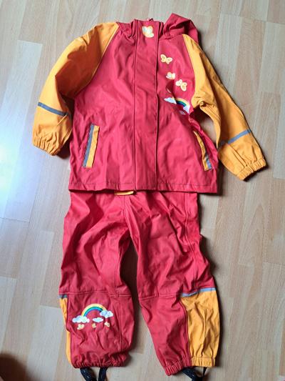 Regenanzug Jacke und Hose rot-orange