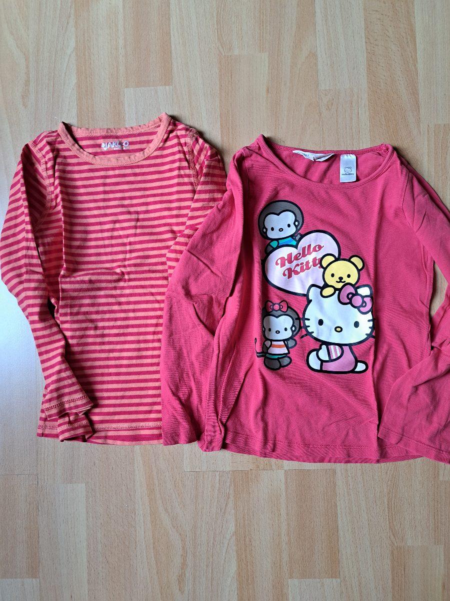 2 Langarmshirts mit Streifen und Hello Kitty
