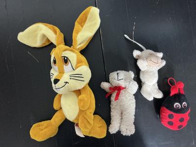 Stofftiere Set: Hase, Teddy, MarienkäferSchäfchen