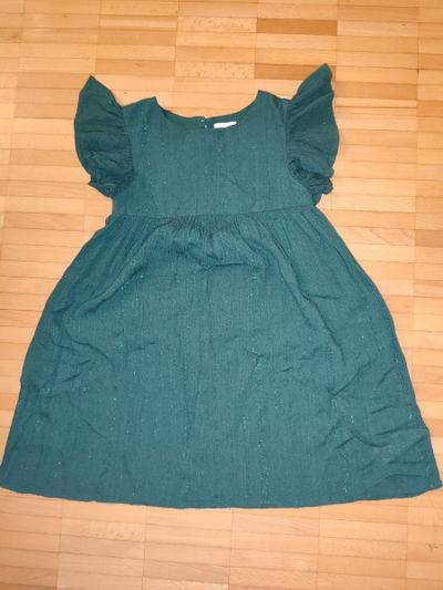 Kleid mit Glitzerfäden, grün Gr. 104 (next)