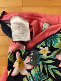Badeshirt + Badehut rosa/Blumen Gr. 98/104 3
