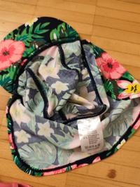 Badeshirt + Badehut rosa/Blumen Gr. 98/104 4
