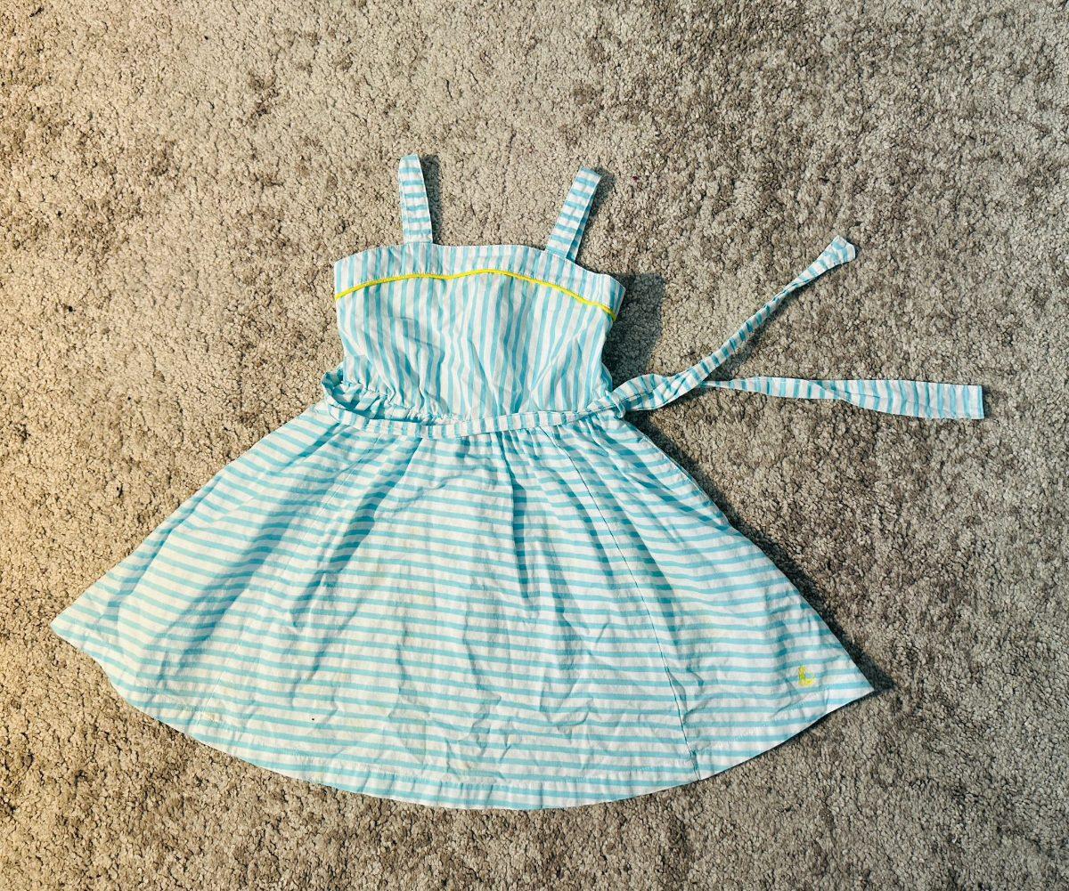 Trägerkleid mit Streifen, blau-weiss
