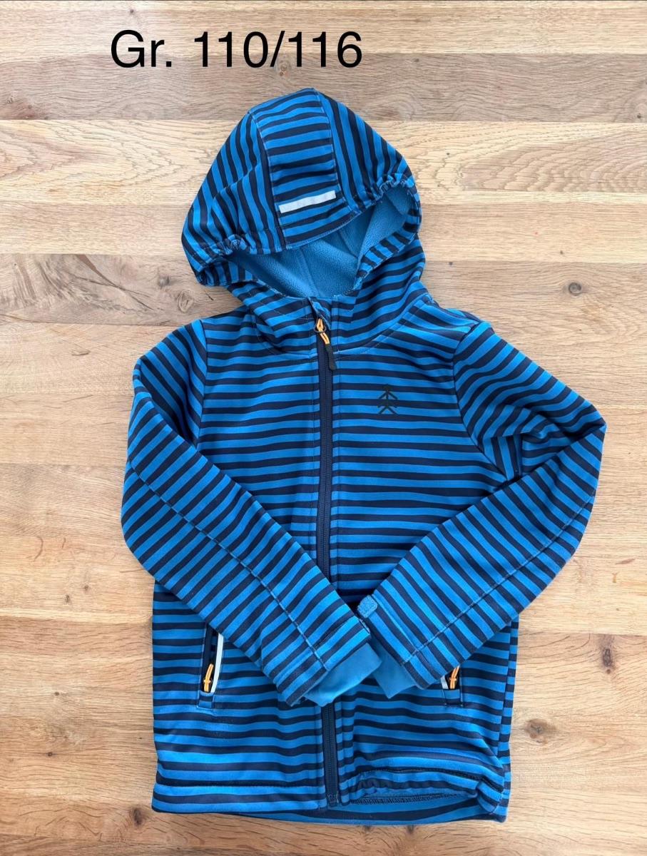 Kapuzenjacke gestreift Blau Gr. 110/116