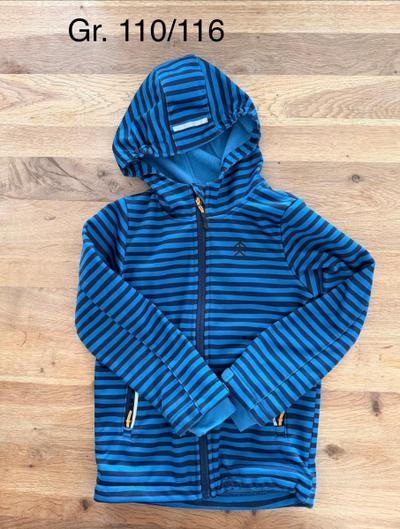 Kapuzenjacke gestreift Blau Gr. 110/116