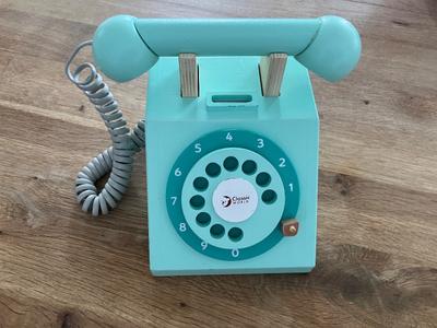 Spielzeugtelefon mit Drehscheibe Türkis
