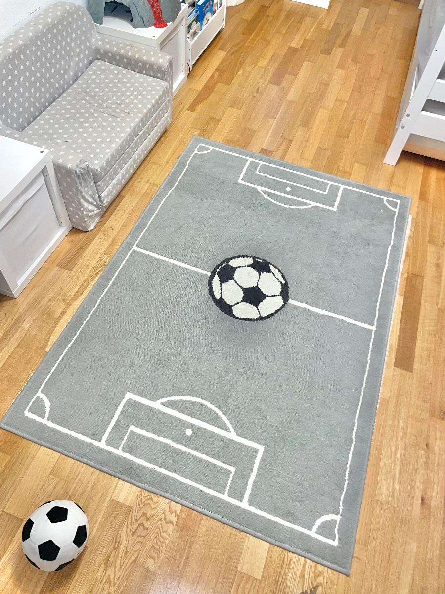 Fussball-Spielteppich grau