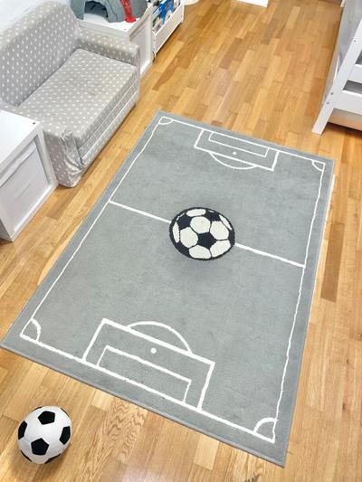 Fussball-Spielteppich grau