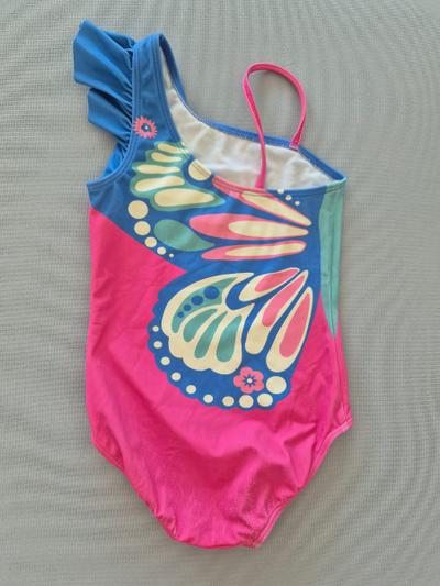 Badeanzug Schmetterling pink-blau