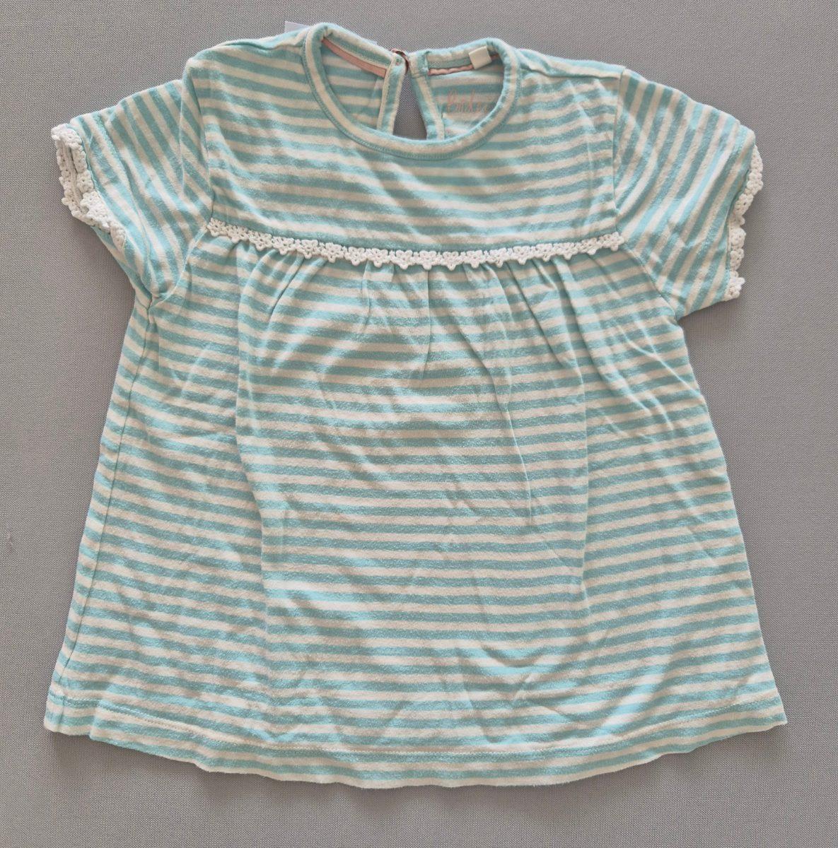 Gestreiftes T-Shirt mit Spitze