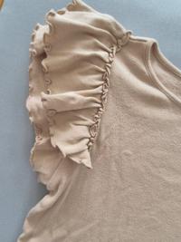Rüschenärmel T-Shirt beige 2