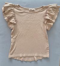 Rüschenärmel T-Shirt beige 1