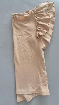 Rüschenärmel T-Shirt beige 3
