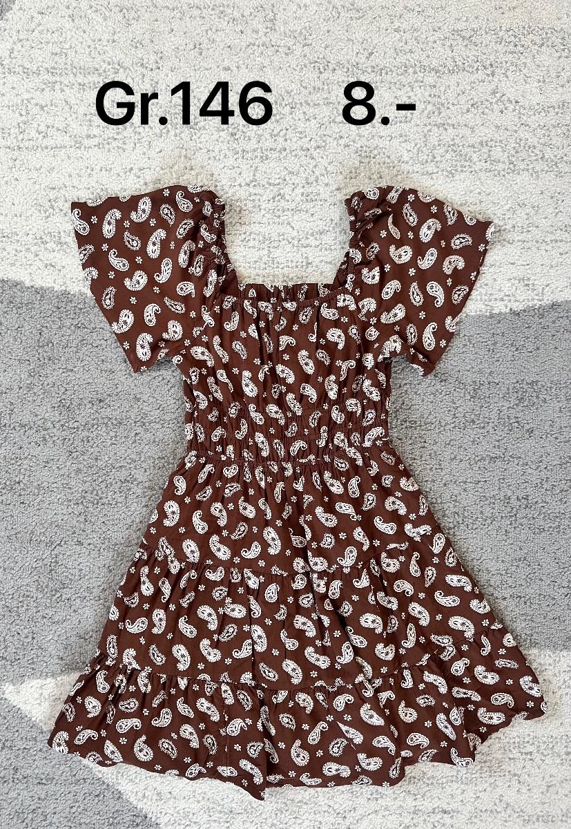 Kleid mit Blattmuster, braun