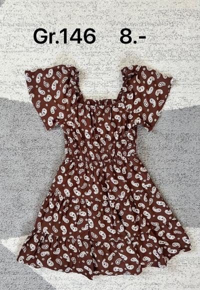 Kleid mit Blattmuster, braun
