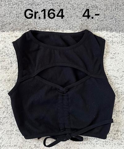 Schwarzes Crop Top mit Bindedetail