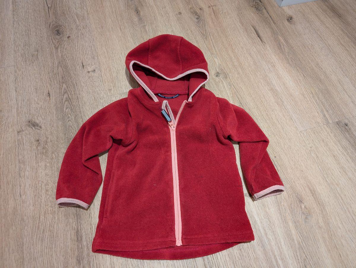 Pinke Fleece-Jacke mit Kapuze