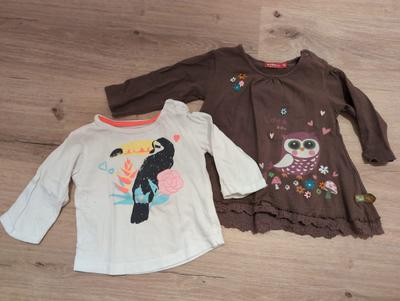 2er Set Langarm-Shirts mit Vogelprint