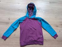 Hoodie Pullover türkis-violett mit Muster 1