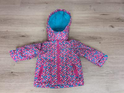 Winterjacke mit buntem Muster pink/türkis