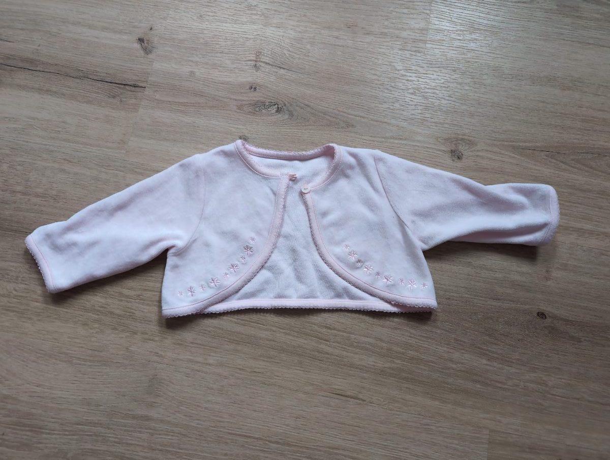 Cardigan rosa mit Blütenstickerei