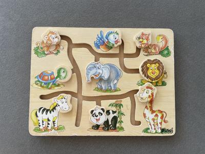 Holz-Labyrinth-Spiel mit Tiermotiven