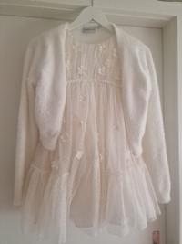 Festliches Kleid mit Bolero creme 2